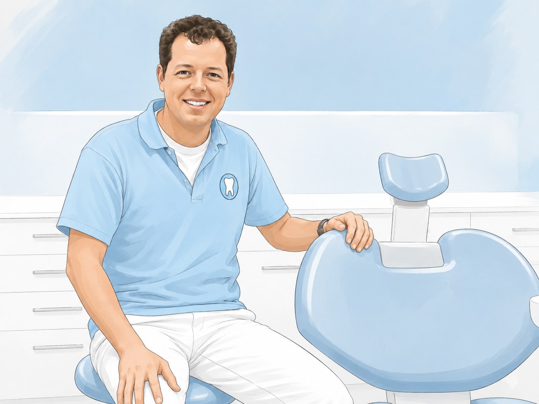 Illustratie van de tandarts die HAPpysmiles ontwikkelde